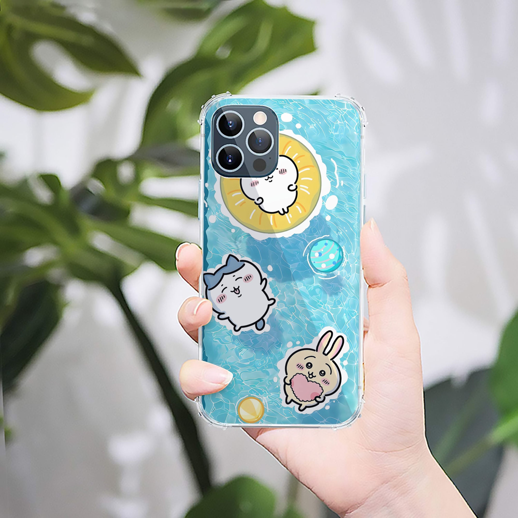 （画像用） ちいかわ Chii-kawa 【iPhone 12シリーズ対応】透明スマホケース（クリアソフトケース）